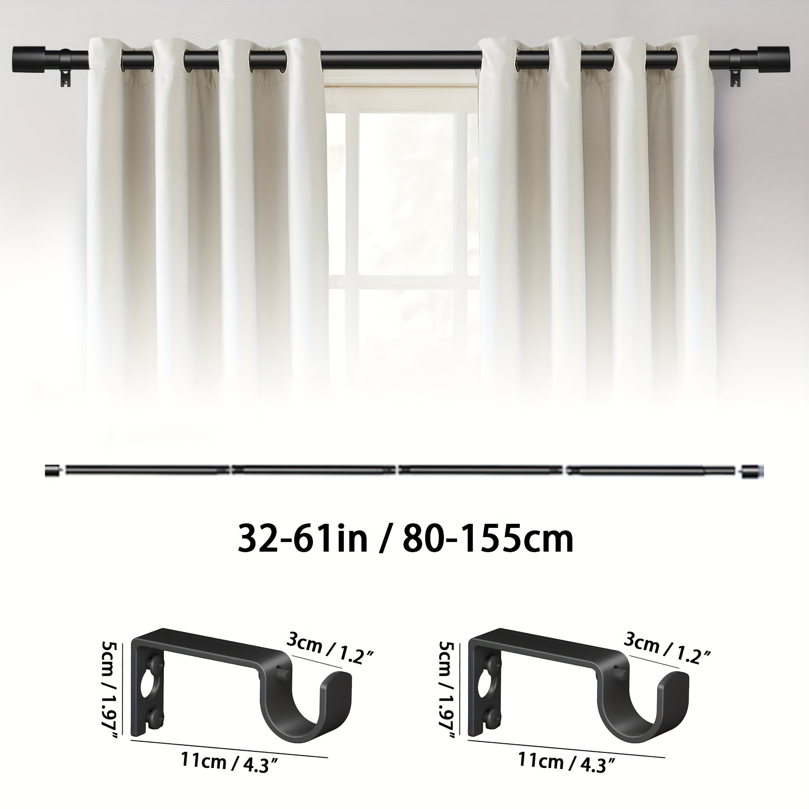 32 120 zoll gardinenstangen fenster 1 zoll durchmesser