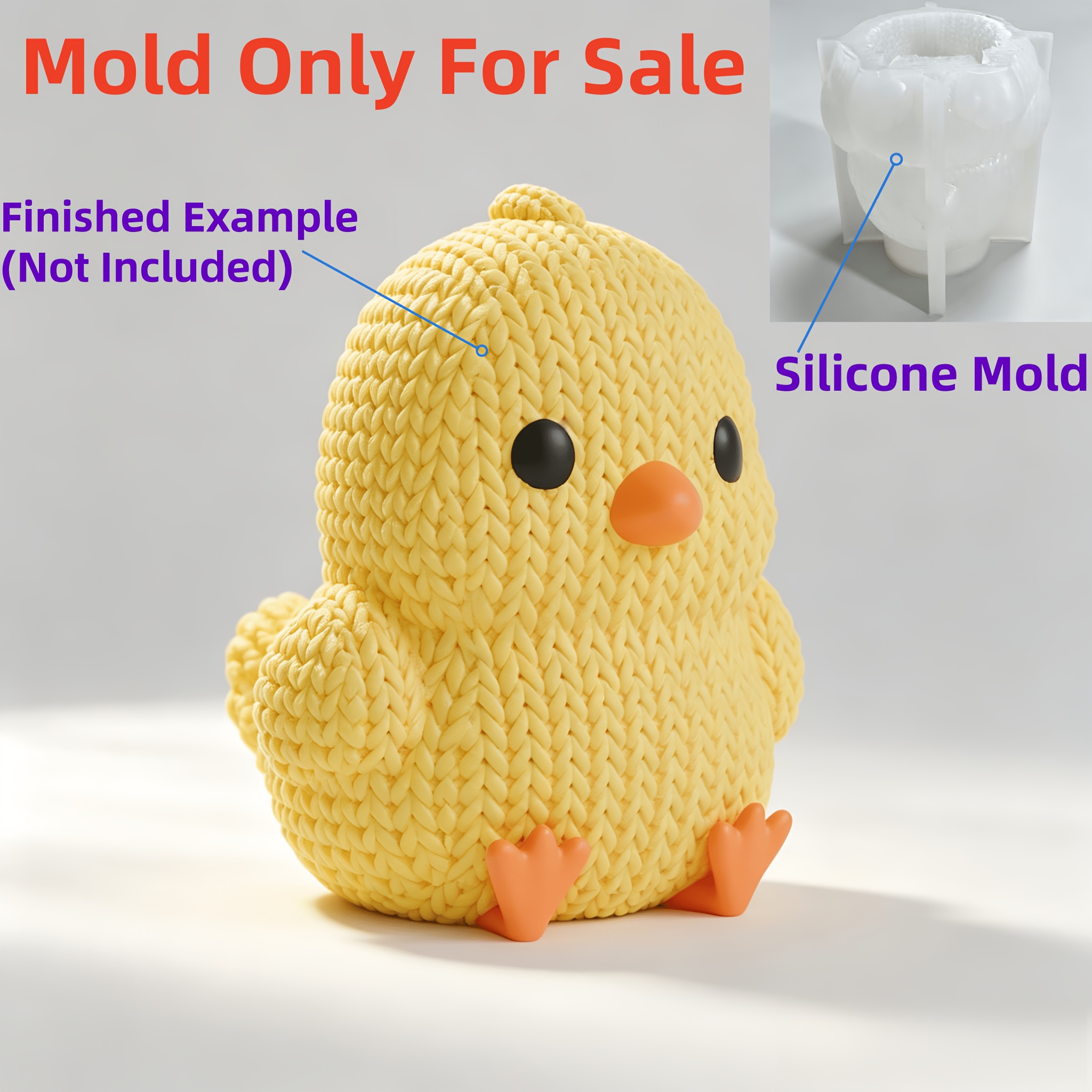 TEMU Moule en silicone 3D pour tricoté, moule à bougie pour la fabrication de bougies, savon, résine, plâtre, artisanat de Pâques fait à