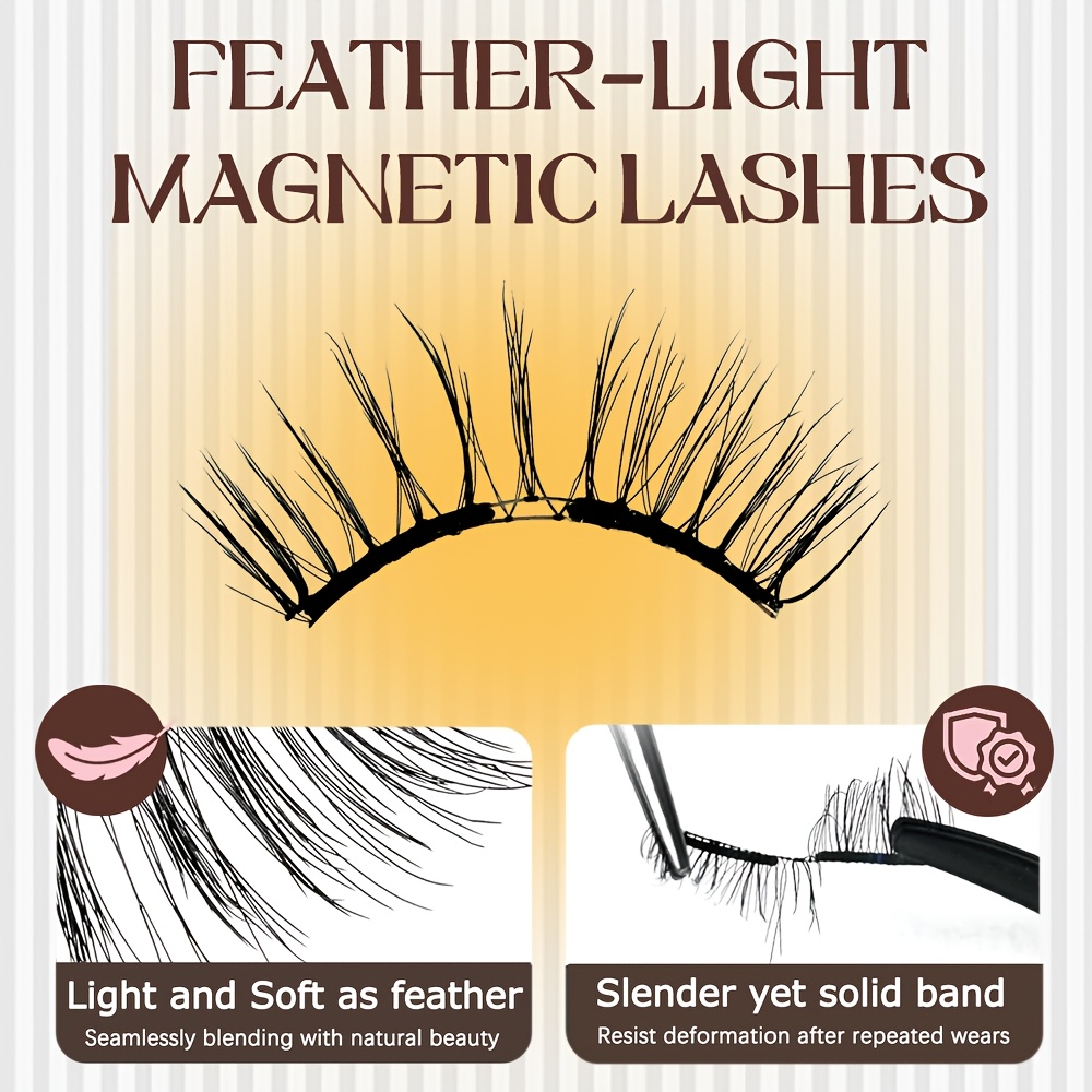 magnetic eyelashes with applicator kit upgrade soft magnetic lashes reusable false eyelashes natural look no   needed eyelashes for eye lightweight comfortable Product details 6