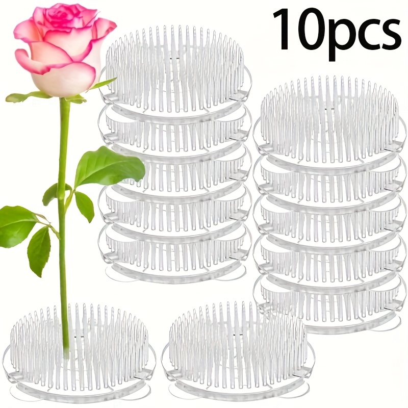 Image of 10pcs Plastic Flower Frog Flower Picks Brooch Flower Frogs, Floral Pin Cushion For Vase Flower Arrangement Japanese Ikebana Pin Frog Holder For Plant Decoration, Party/wedding Decor