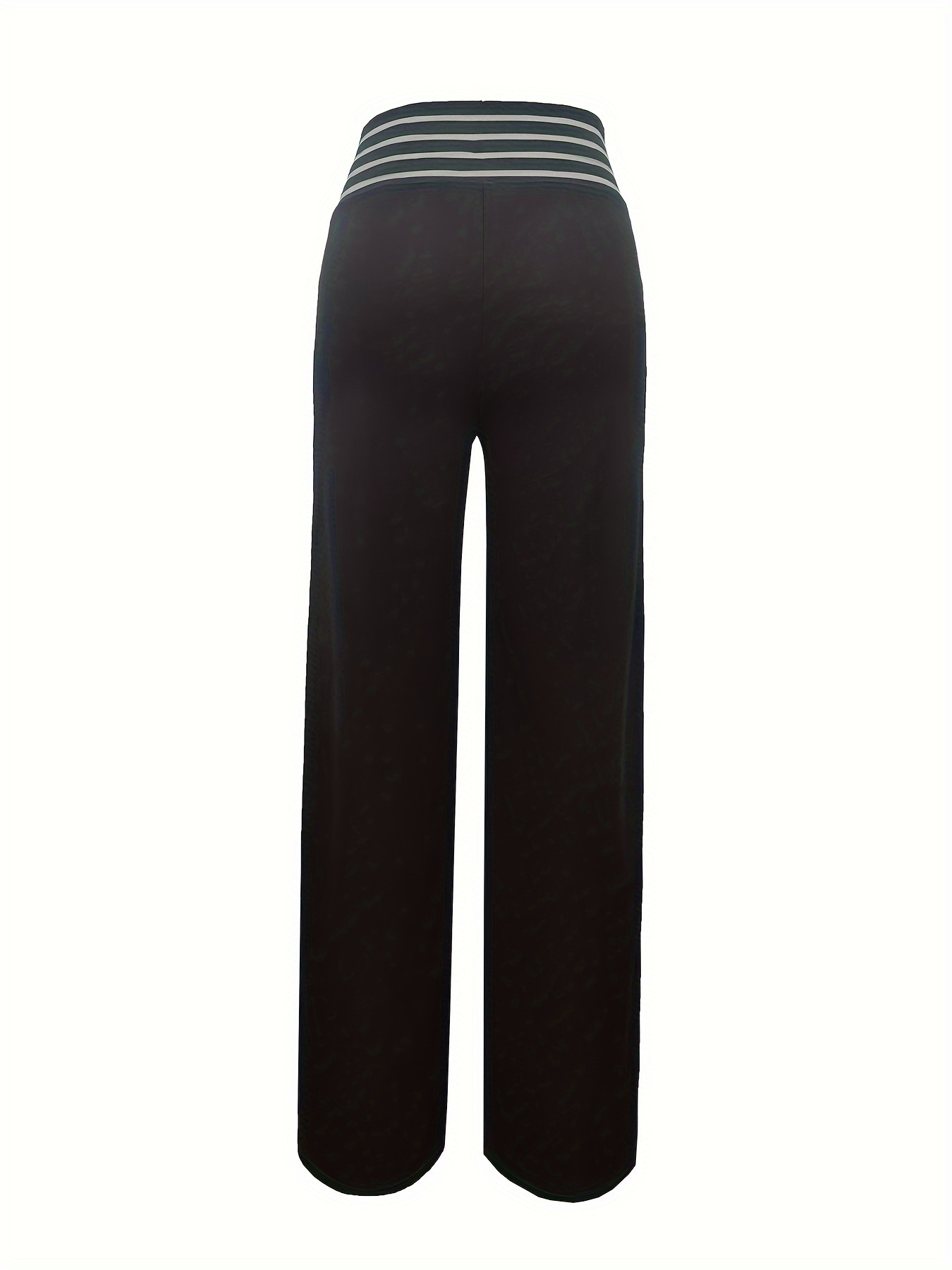 womens high waist cut out straight leg pants casual polyester trousers machine washable ideal for everyday   elegant solid color Product details 1