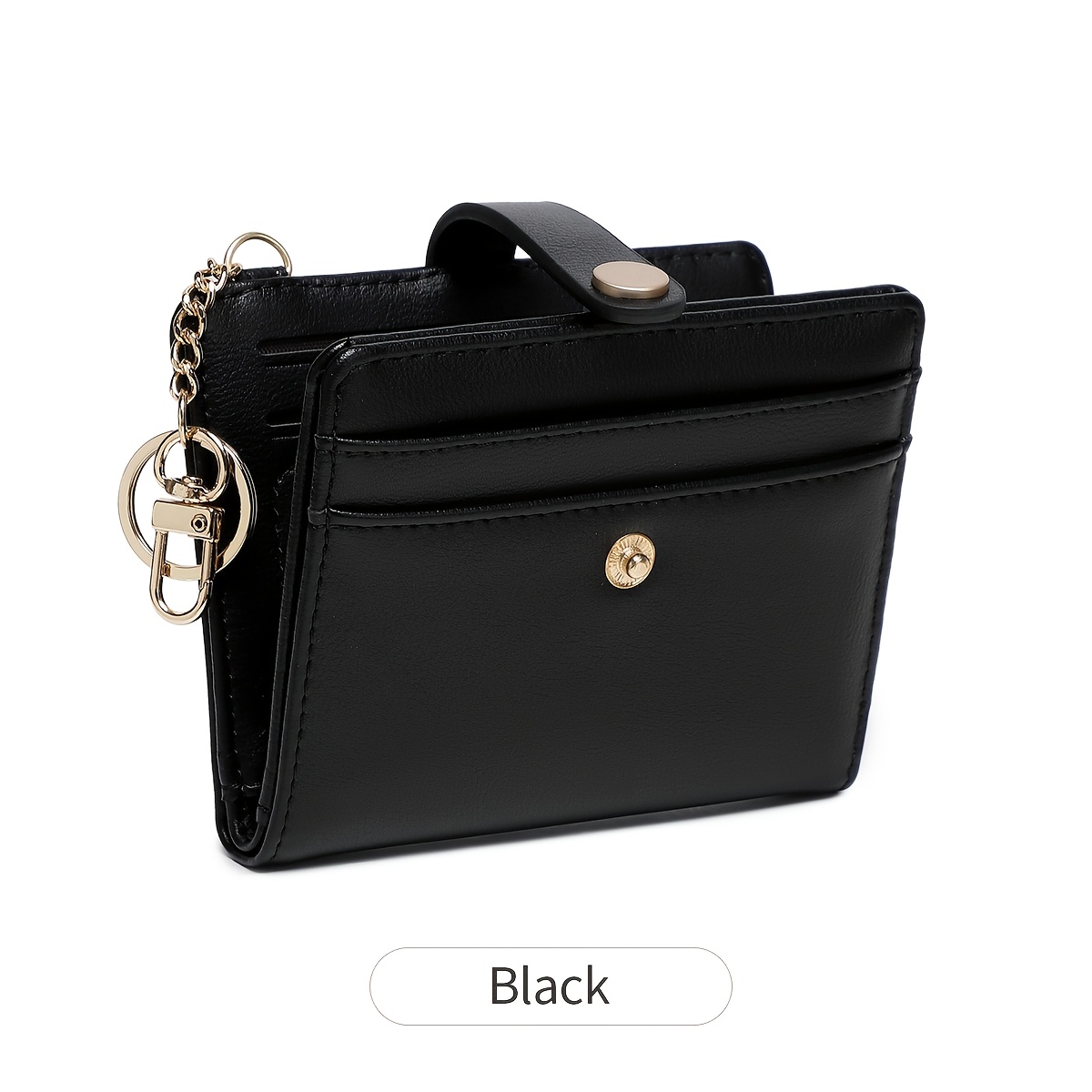TEMU Women'-thin Wallet, Rfid Blocking Bifold Credit Card Holder With Zipper Coin Pocket, Id Window, Stylish Keychain, Lightweight And Portable Card