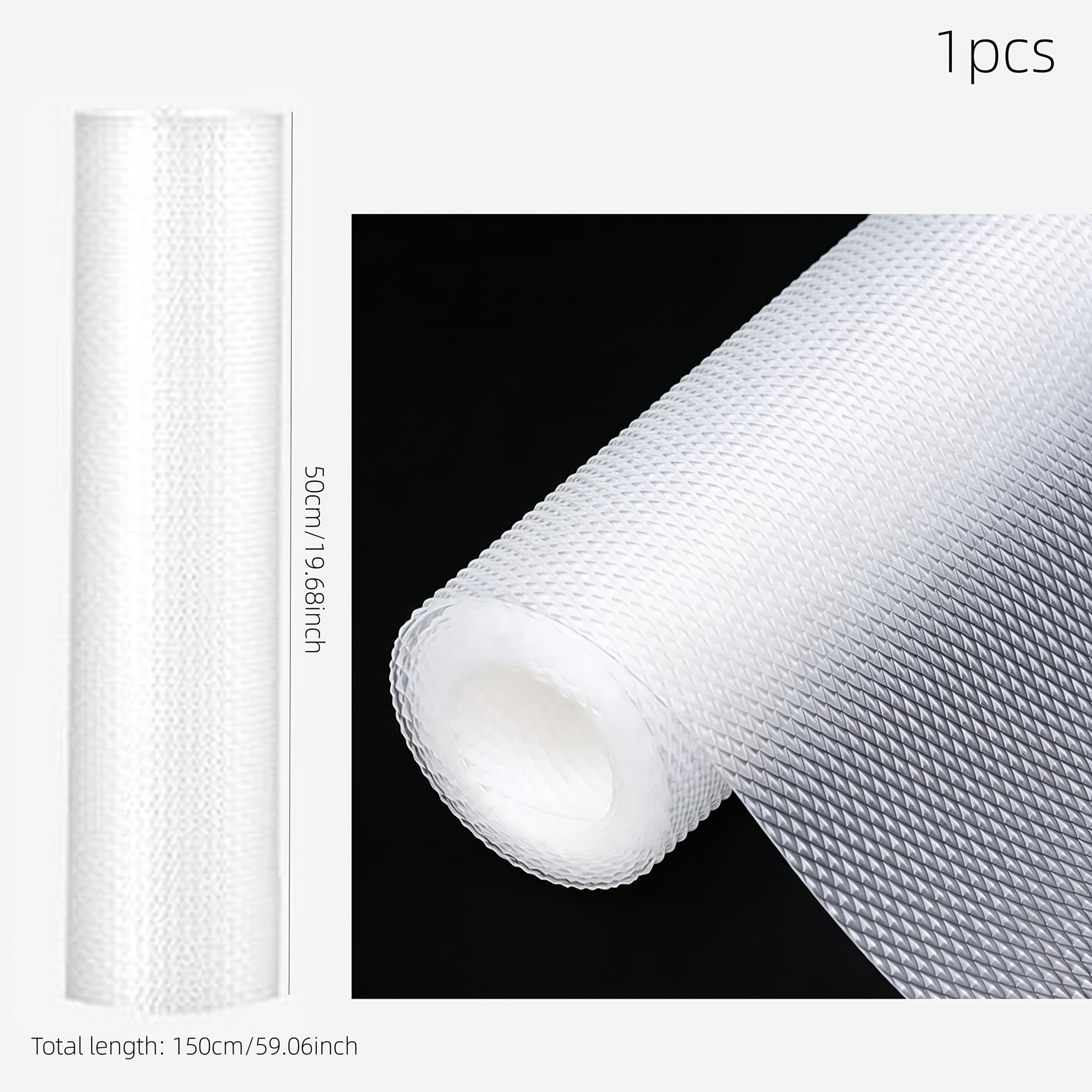 TEMU 1 Roll Waterproof & Eva Cabinet Drawer Liner Mat - Oil/water/stain Resistant, Non-slip Kitchen Organizer For Refrigerator Shelves, Drawers,