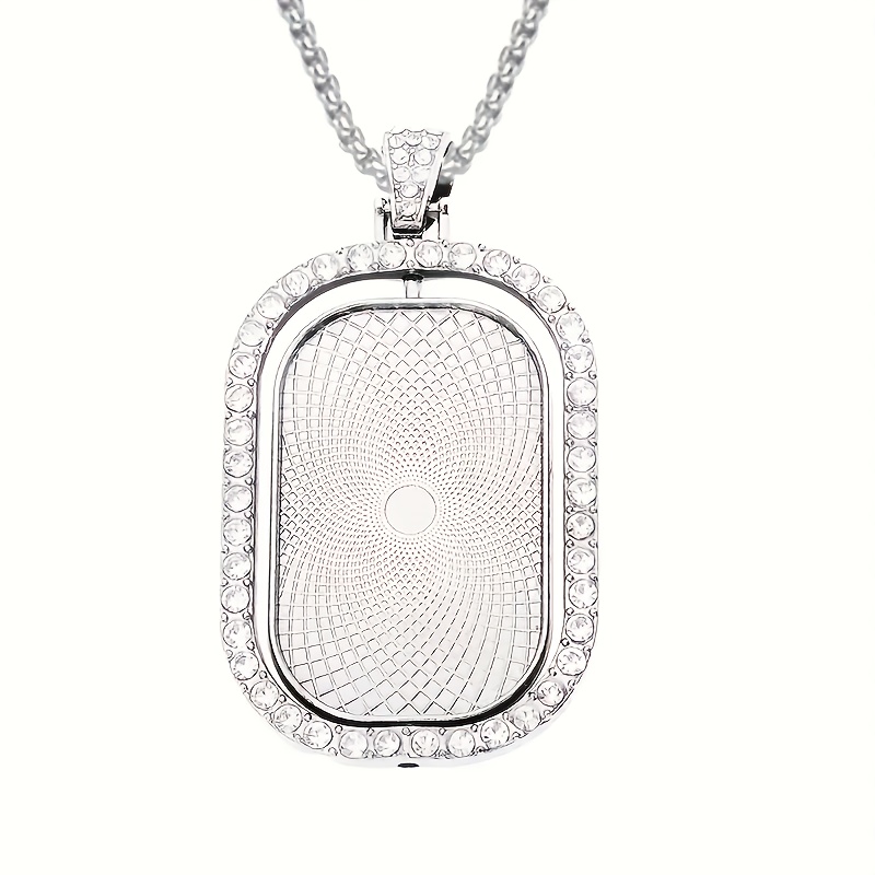 TEMU 1pc Personalized Double-sided Custom Photo Pendant Necklace - Elegant Vintage Alloy Jewelry For , Father's Day Gifts, Casual Attire & Keepsake