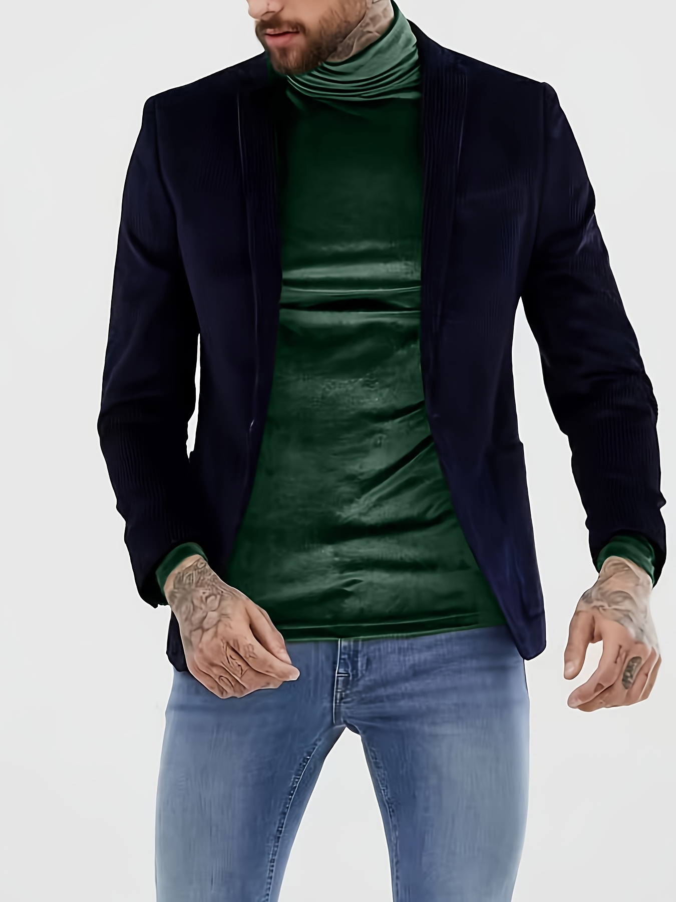 mens spring autumn winter velvet collar long sleeve - Temu United
