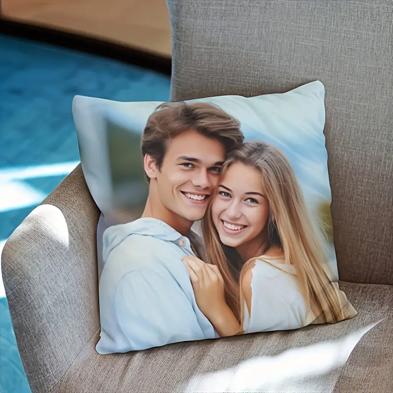 2 pack custom photo cushion covers 100 polyester personalized couple pillowcases single sided print diy sofa ideal valentines day gift Product details 0