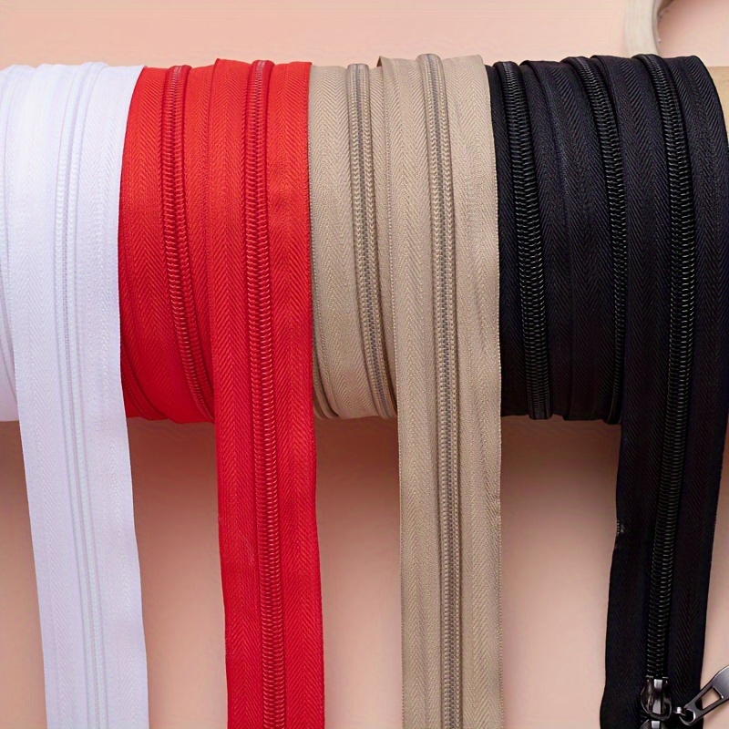 

5# Nylon Zipper 500cm/197inch Long With 10 Zipper Heads Suitable For School Bags, Suitcases, Quilt Covers