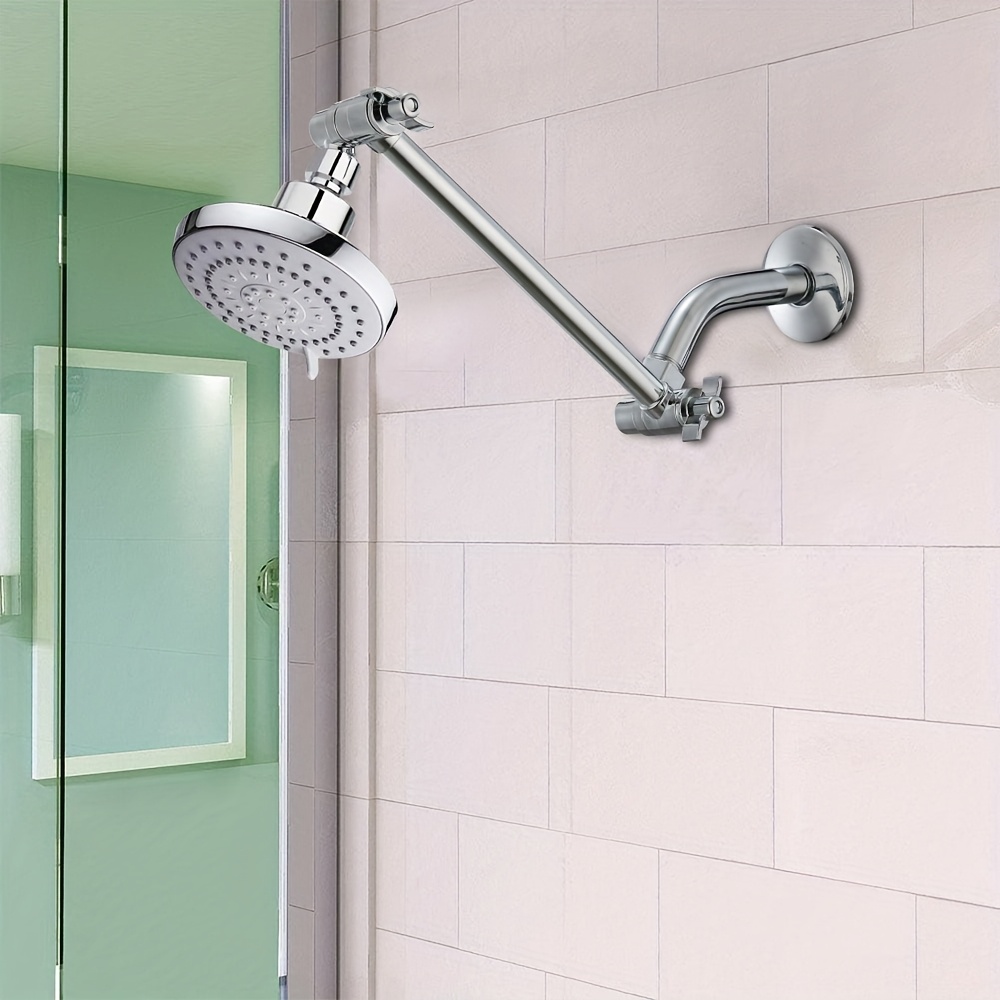 5-Mode Adjustable High Pressure Rainfall Shower Head with Extension Arm