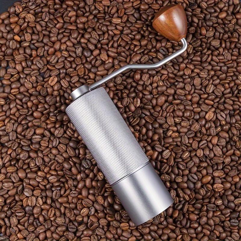 

1pc, Manual Coffee Grinder Silver Color, Hand Coffee Grinder With Internal Digital Adjustable Settings, Stainless Steel Conical Bur, Bean Grinder, For Coffee Kitchen Accessories Tool