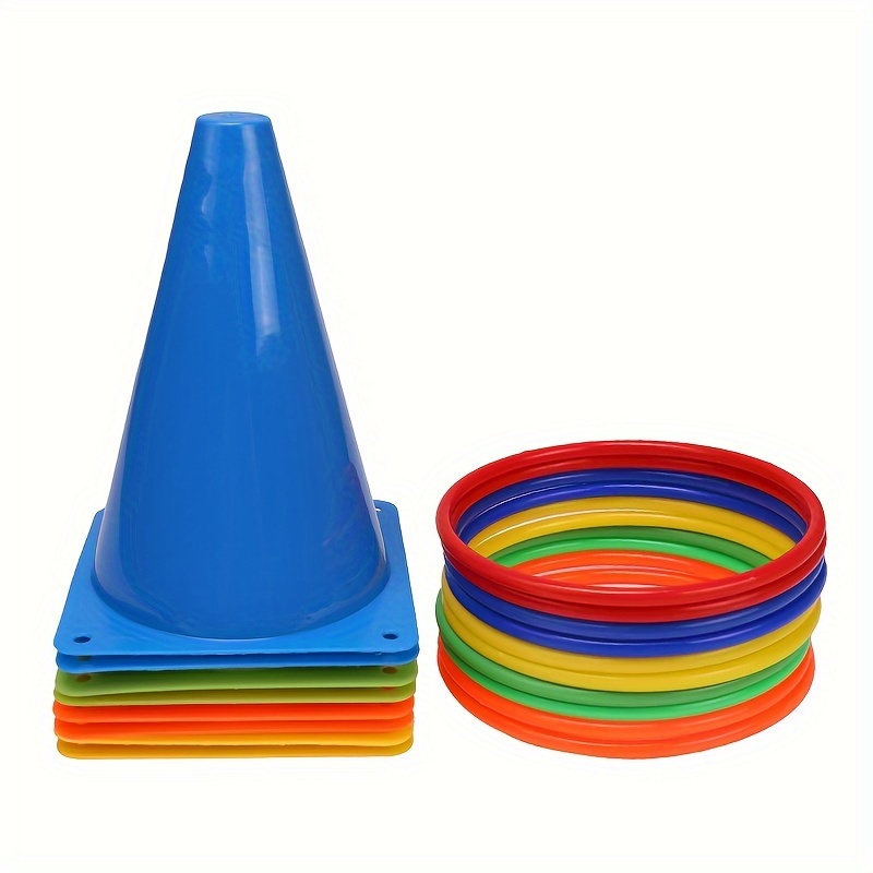

1 Set 18cm Sign Cones, With Toss Rings, Football Training Equipment