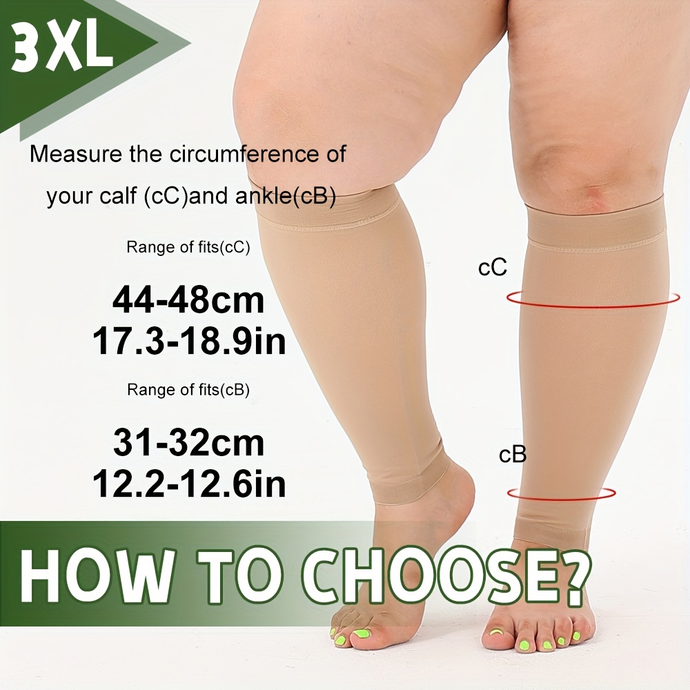 1 Pair Men And Women Calf Compression Knit Sleeves (20-30mmhg) S-7xl Skin-friendly Soft For Scenes