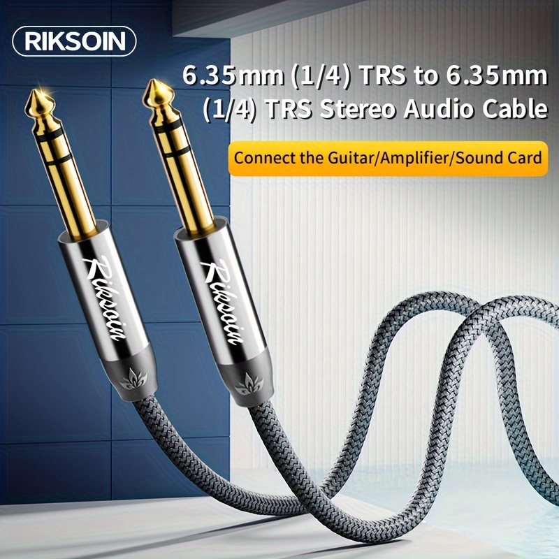 6.35 Male Head Turn Dual Rca Male Audio Cable - Temu