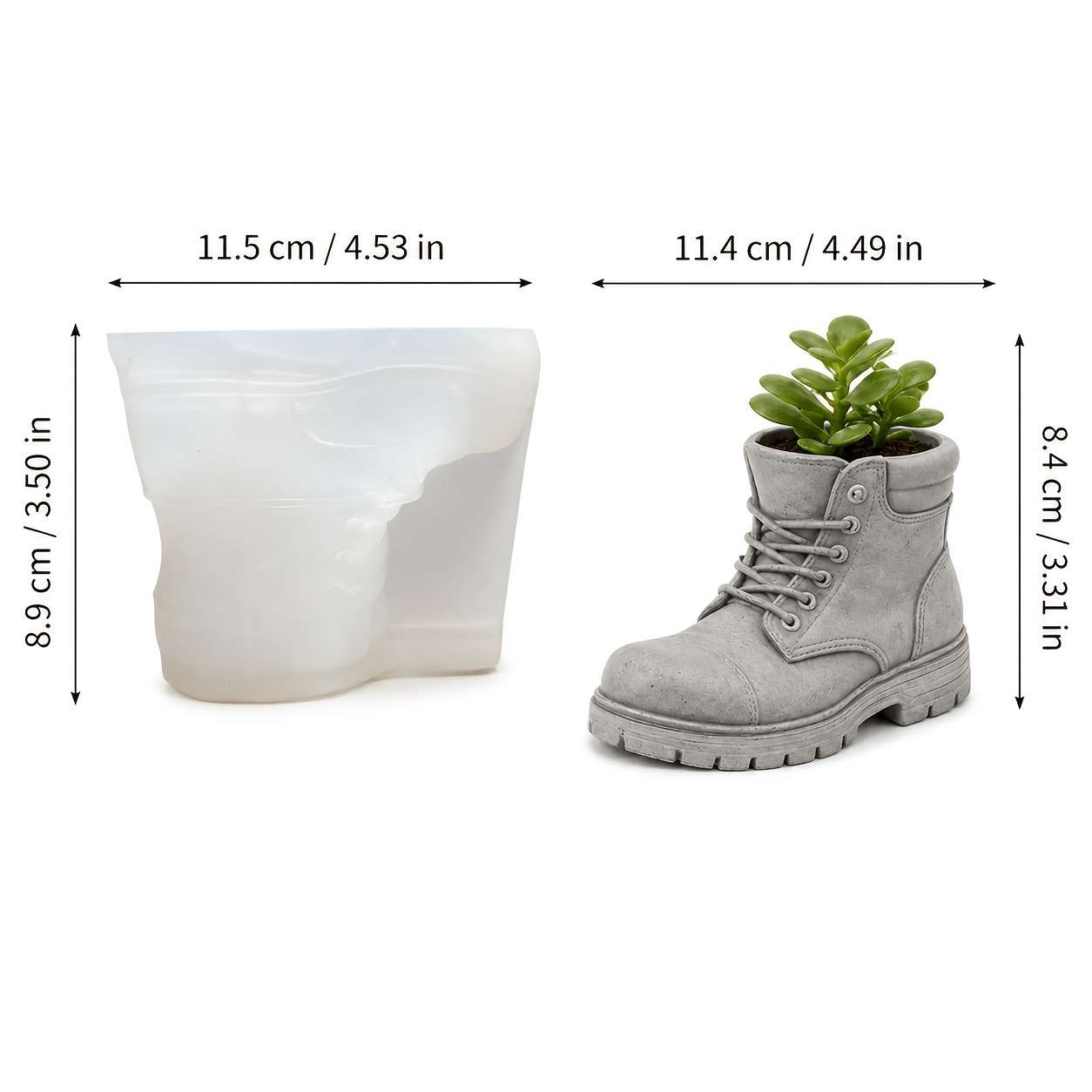 TEMU Stampo in silicone FDUDF a forma di 3D con lacci, per argilla, resina e creazione di barattoli per candele, mini stampi a forma di per piante