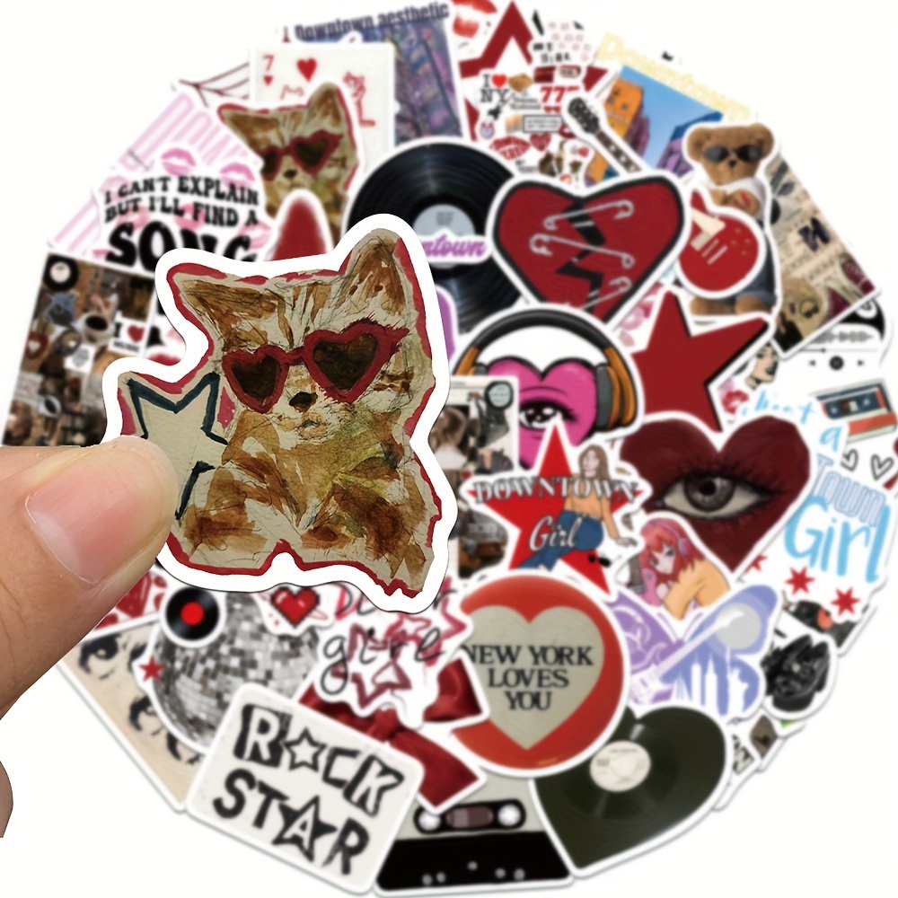 Downtown Girl Y2k Aufkleber Set - 50 Stück Vintage Sticker Für Laptop & Skateboard