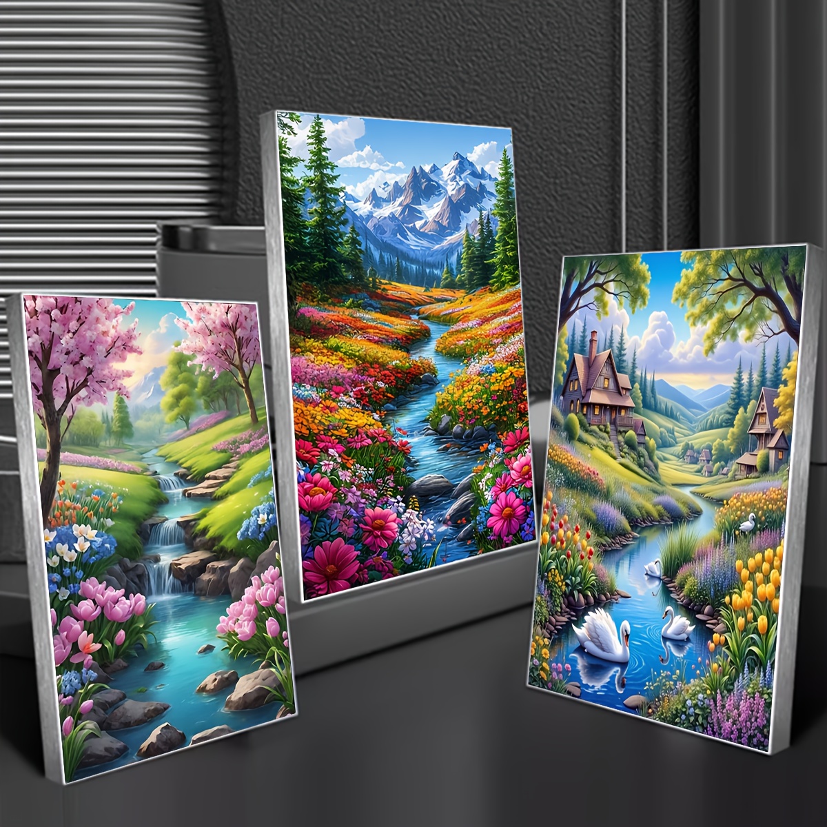 3pcs Diamond Painting Scenery Mosaic Making 30 X 40 Cm/ X 15.75 Inches