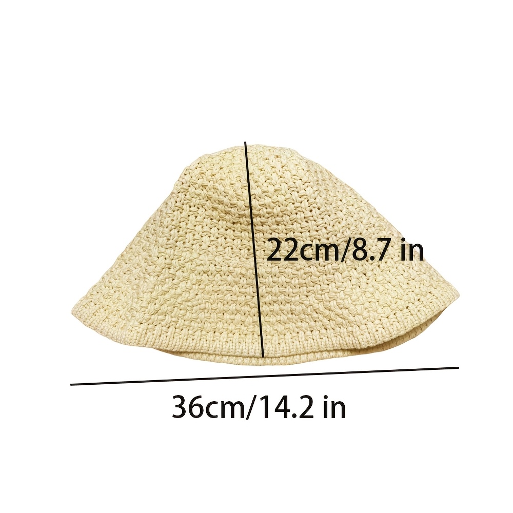 Hollow-Out Crochet Bucket Hat, Wide Brim Fisherman Cap