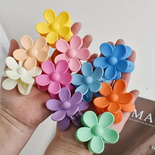 set matte flower claw hair clips for women enhancing normal hair types unscented non cute daily wear hair accessories gift set
