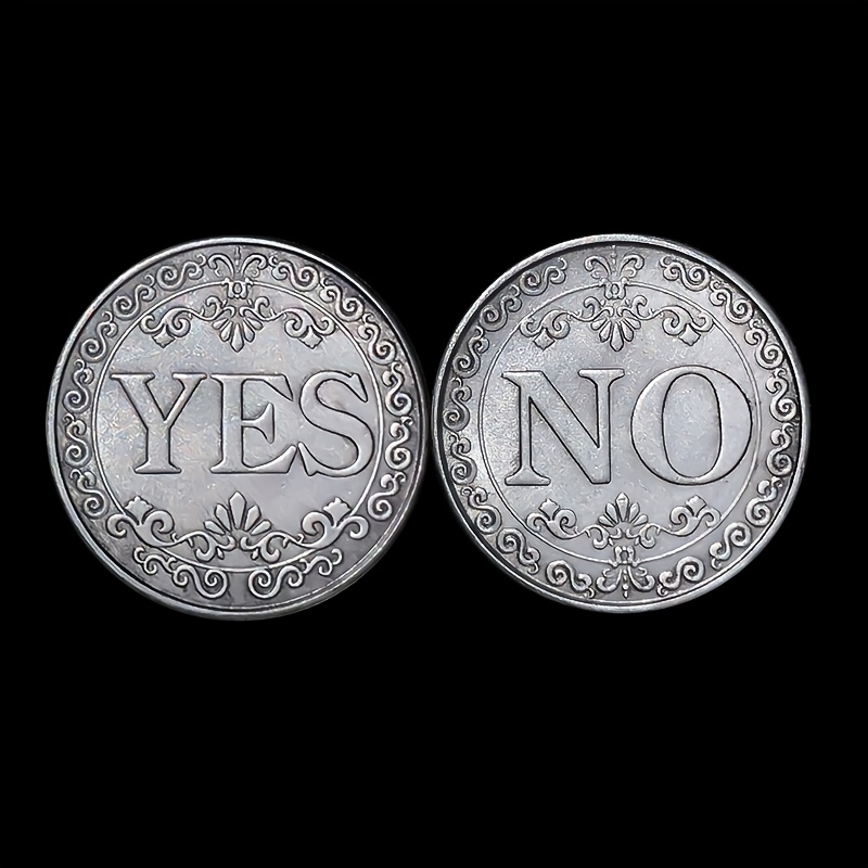 1 медная монета для принятия решений yes или no, разные цвета, идеальная примета, подходящая для вечеринок, магических аксессуаров и праздничного домашнего декора,   подарок на рождество и   год подробные сведения 9