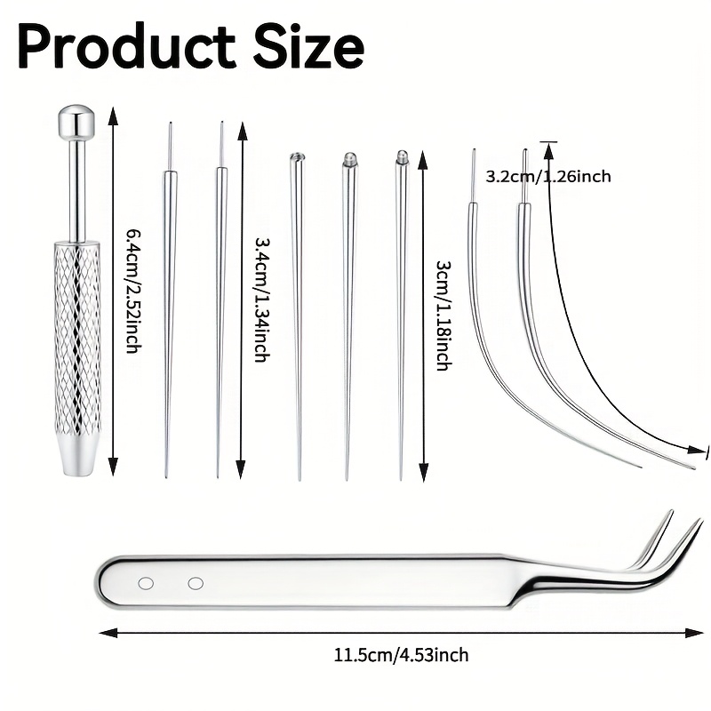 Doksvp 15 Stück Piercing Taper Insertion,Chirurgenstahl Piercing Nadel,14G/16G/18G/20G Tapered Insertion Pin,für Ohr/Nase/Lippe/Bauch/Nippel/Zunge Body Stretching Piercings Kit Assistant Tool
