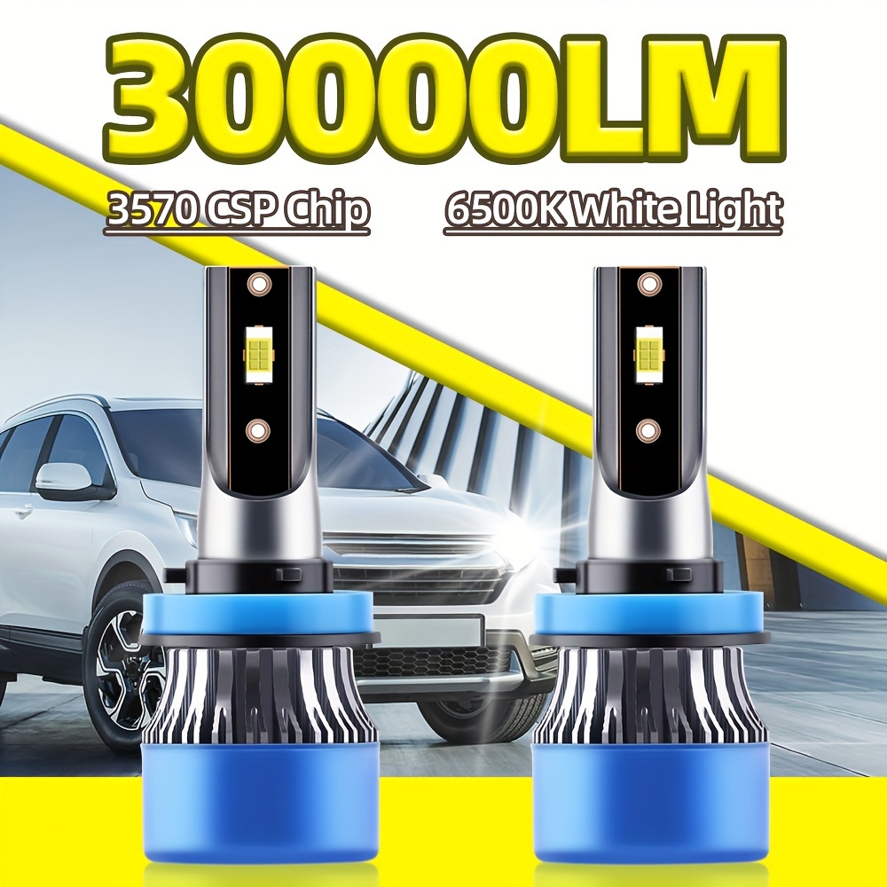 

2pcs Led 9005/hb3 9006/hb4 H1 H4 H7 H11 H13 9007 200w High Low Beam 30000lm 6500k White Car Headlights, Fog Lamp, 70000hrs