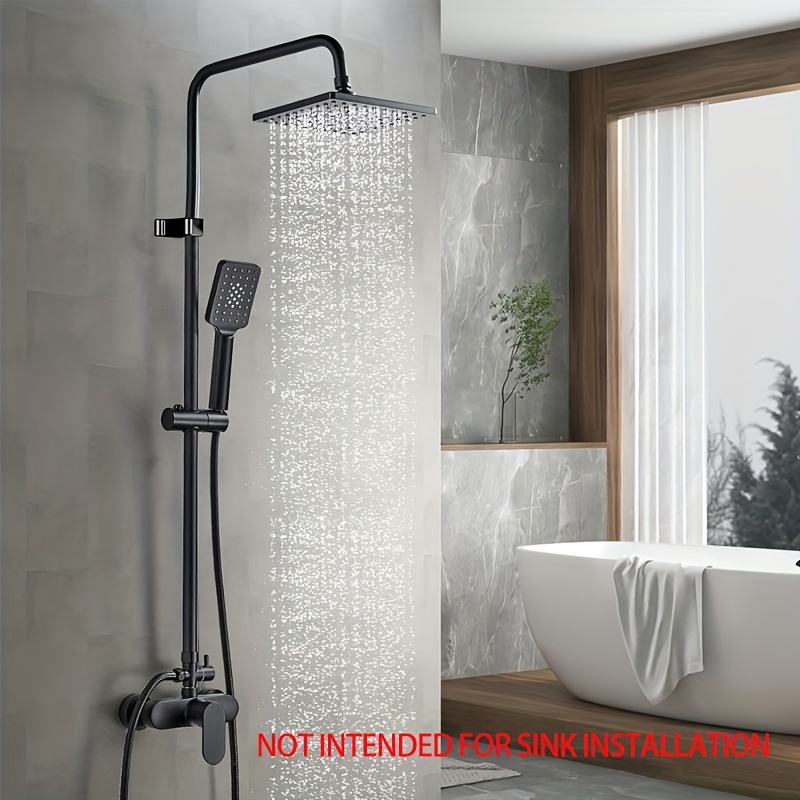 Shower System with Mixer Tap, Adjustable Rain Shower Set