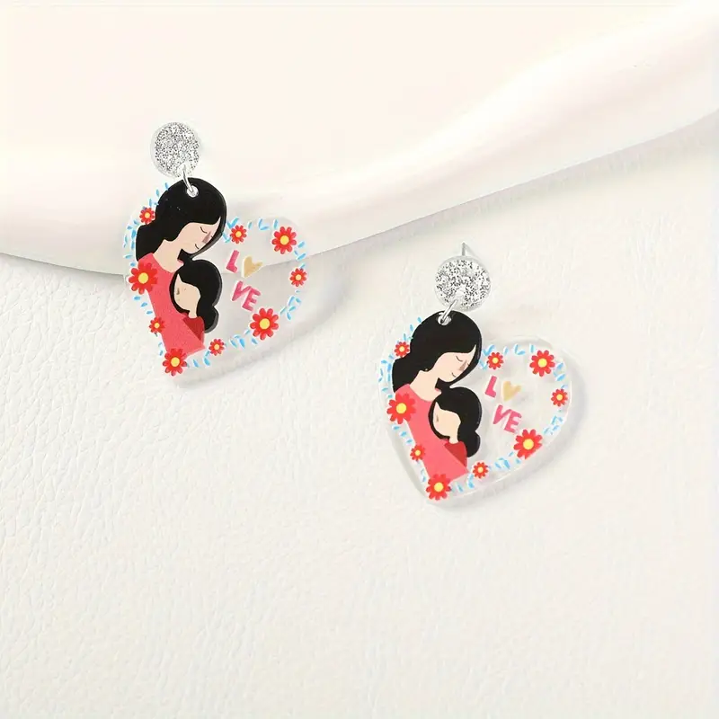 1pair Fashion And Exquisite Mom And Daughter Earrings, Versatile ...