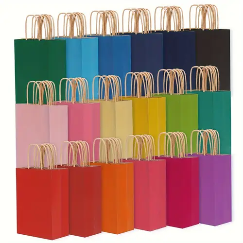 72 100pcs colors small gift bags gift bags bulk paper bags with handles party favor bags for birthday parties wedding and fathers day parties fiesta graduation parties 8 7 x 6 3 x 3 1 inch festival gift wrapping