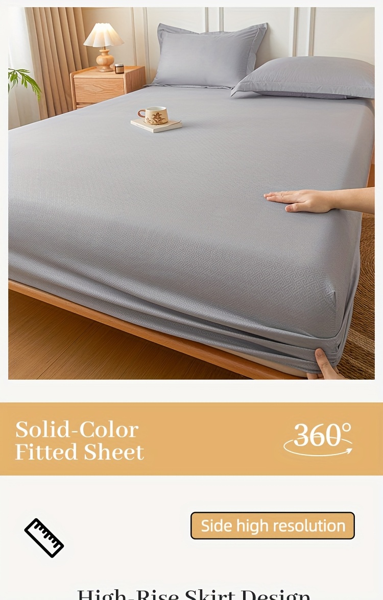 3pcs luxury fitted sheet   fitted sheet two pillowcases pillow inserts not included brushed velvet embossed mattress cover 100 polyester soft and comfortable light beige friendly bedding multi size thickened mattress protector suitable for home   hotel machine washable bed covers thanksgiving gift Product details 6