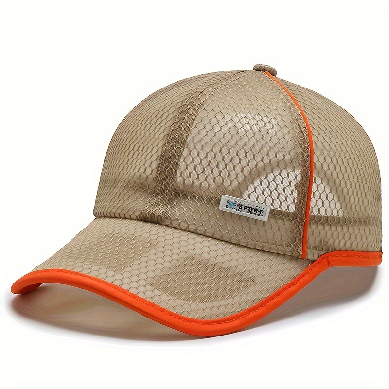 

Unisex Mesh Baseball Cap, Summer Quick-dry Breathable Hat, Adjustable Sports Cap With Curved Brim For Outdoor Activities