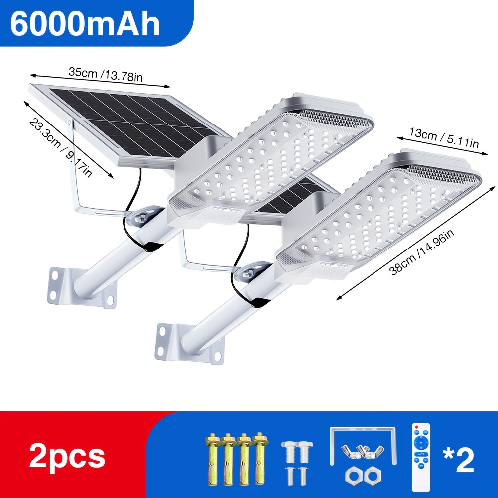 Image of Solar Path Lights, Led Garden Wall Lights, Outdoor Solar Street Lamps, (from Dusk To Dawn) Safety Wall Lights, Specifications Of 4000mah And 6000mah, Suitable For Streets, Decks, Gardens, Garages, And