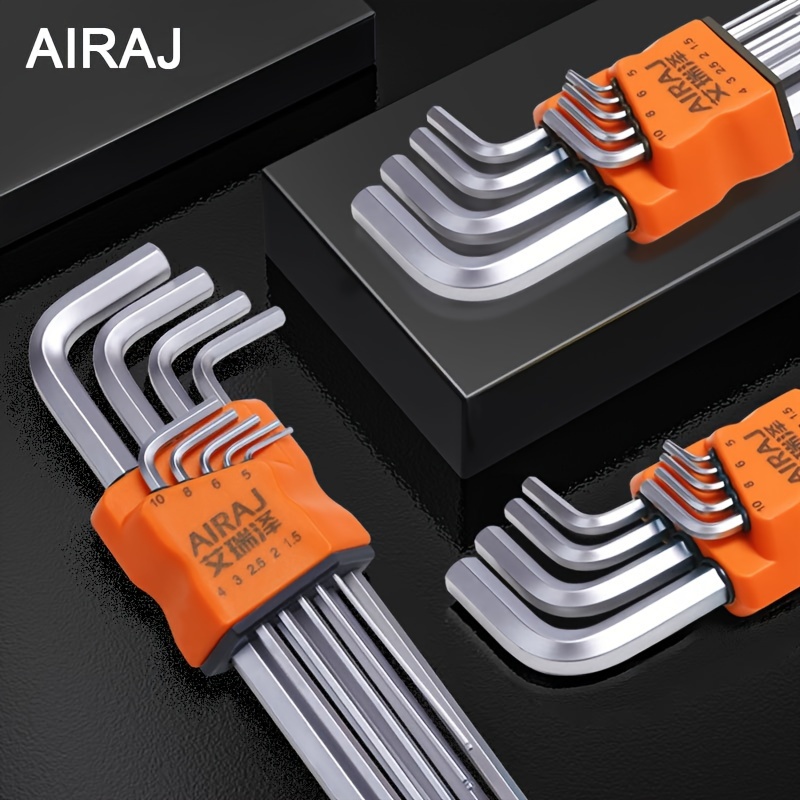 

Airaj Allen Wrench Set - Compact Hex Key Tools, Non-adjustable, Manual Operation, Metal Construction For Industrial Use Hex Wrench Set Tool Wrench Set