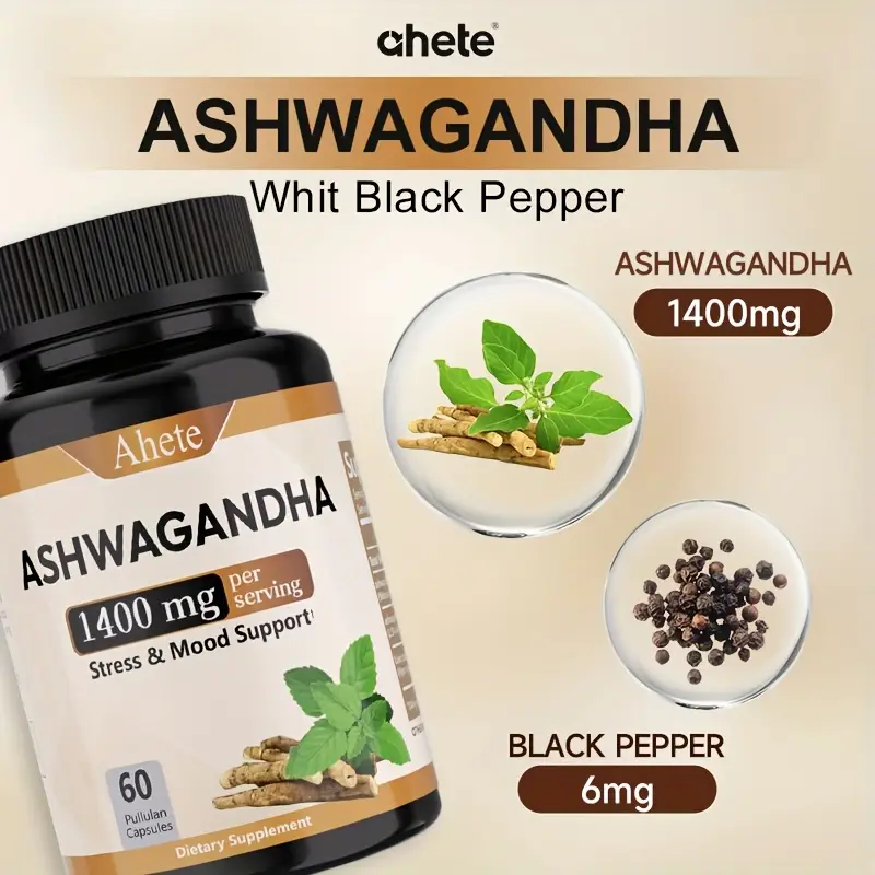 1400mg ashwagandha root extract capsules relax mood support supplement 60 count   free formula for men women   for emotional   Product details 3