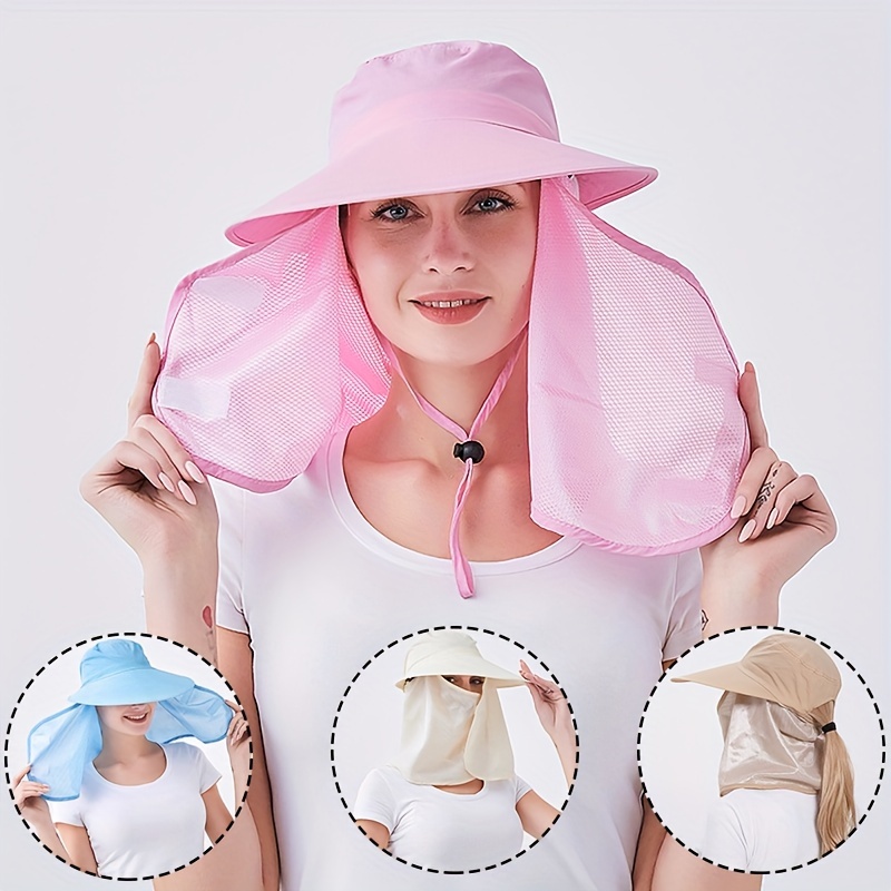 Sombrero para el sol para mujer, protección UV, sombreado facial