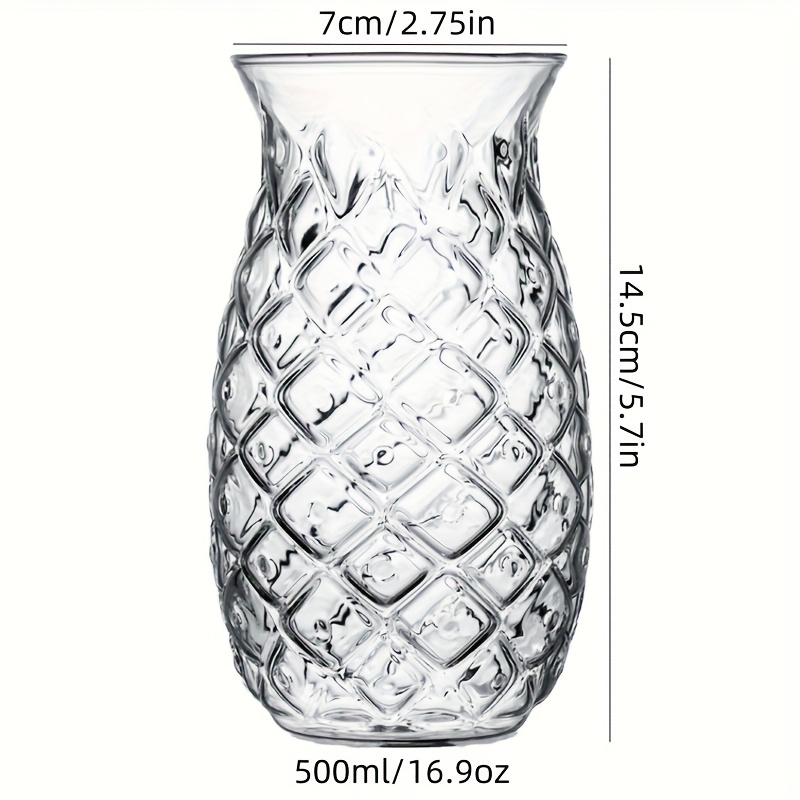 E-shop Kreativer Glasbecher in Ananasform, Iced Americano Kaffeebecher, Obstteebecher für Zuhause, Kaltgetränke-Saftbecher, Geeignet für Saft, Iced