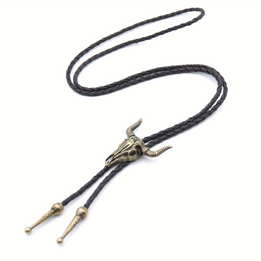 

Western Cowboy Sheep Head Necklace Bolo Tie Men' Adjustable Clothing Accessory Suitable For