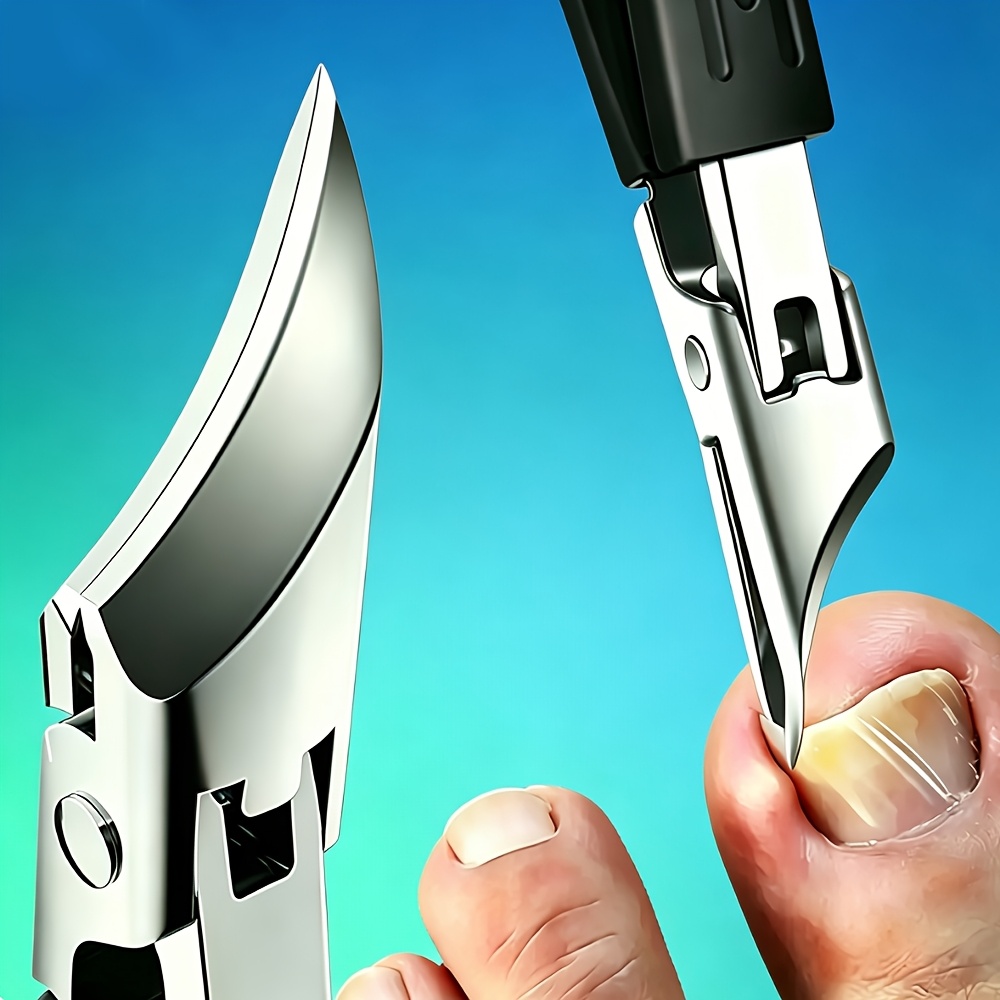 5pcs Men's Heavy-Duty Toenail Clipper Set with Classic Black Handle