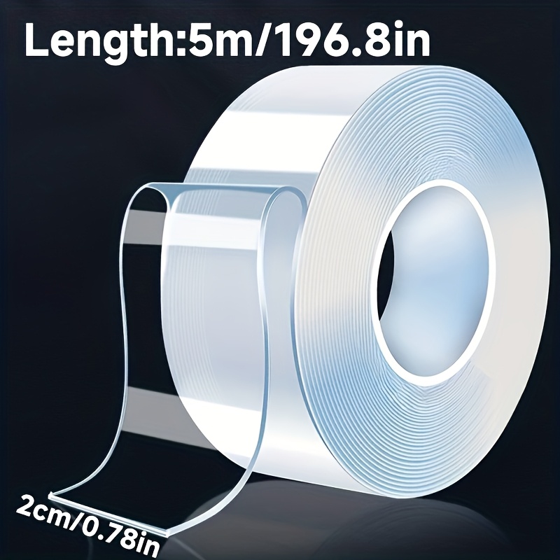 E-shop 4er-Pack Hochleistungs-Doppelseitiges Klebeband - 500 cm lang, transparent & für Hausrenovierung, Wandtattoos, Haushaltsgeräte