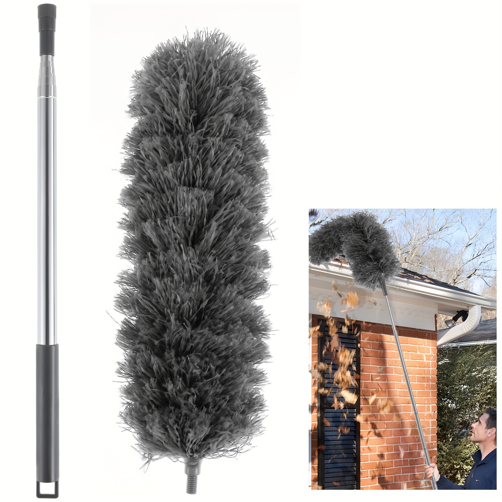 

Gutter Cleaning Brush Telescope Rod Roofing Guard Cleaning Brush Sturdy Roof Cleaning Tool Removing Leaves And Debris Stiff Cleaning Brush For Leaves Debris Branches