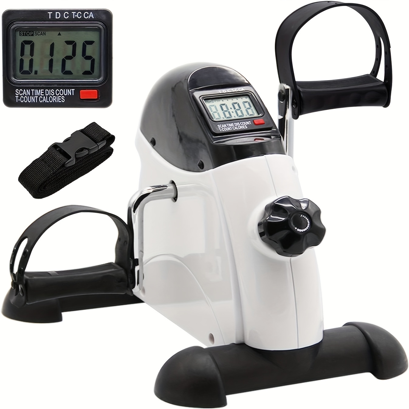 TEMU Mini Exercise Bike, Under Desk Bike Compact Pedal Exerciser Portable Foot Cycle Arm & Leg Machine With Lcd Screen Displays