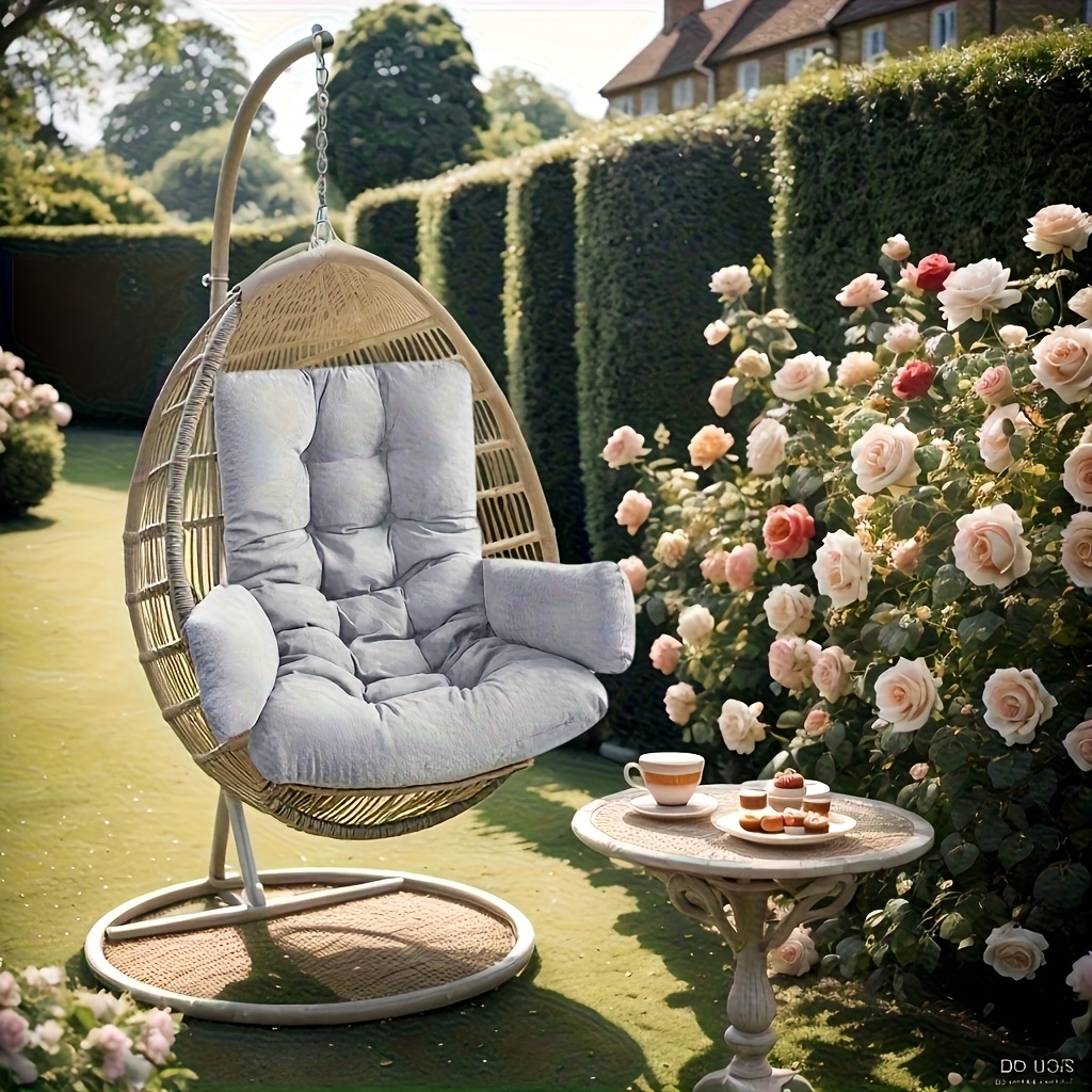 an   soft hanging chair cushion   luxury version with a larger seat cushion hanging chair not included washable cushion cover set suitable for indoor   living rooms and bedrooms adult double swing chair garden furniture   outdoor patios   living rooms an ideal gift   Product details 0