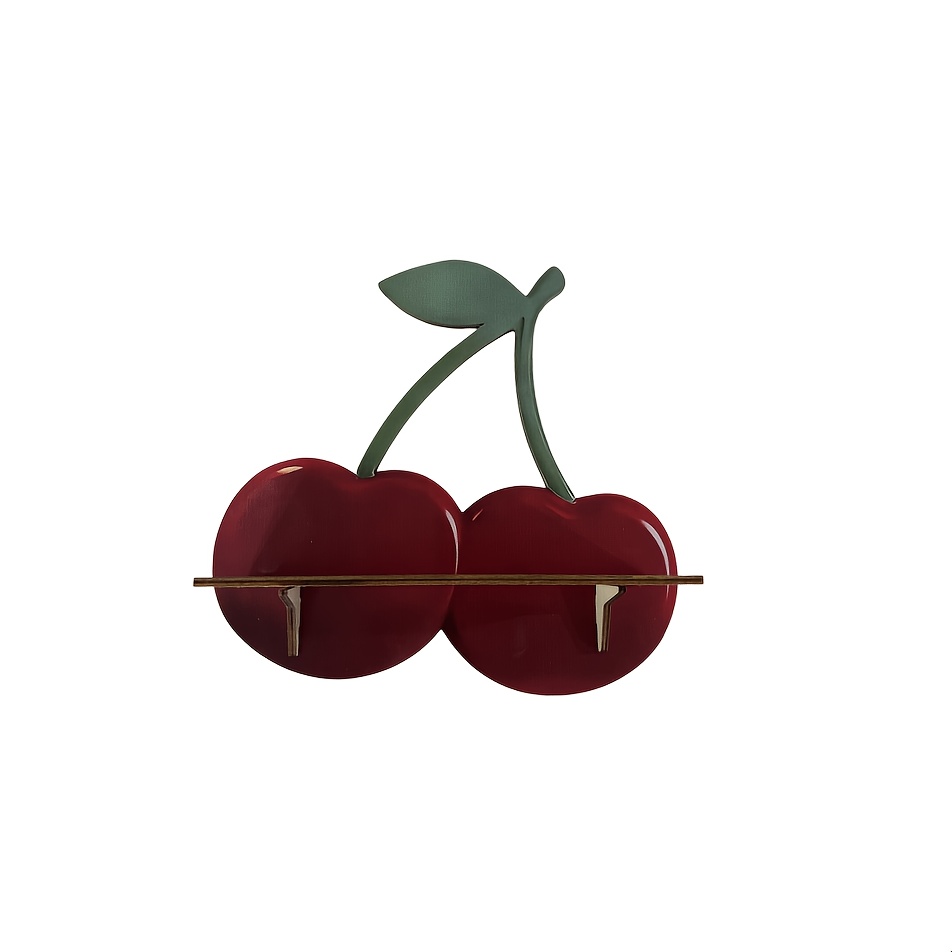 TEMU Cherry-shaped Floating Shelf - Bohemian Wall-mounted Shelf Suitable For, Artificial Wood With Cherry Tree Branch, Space- Storage For Books,