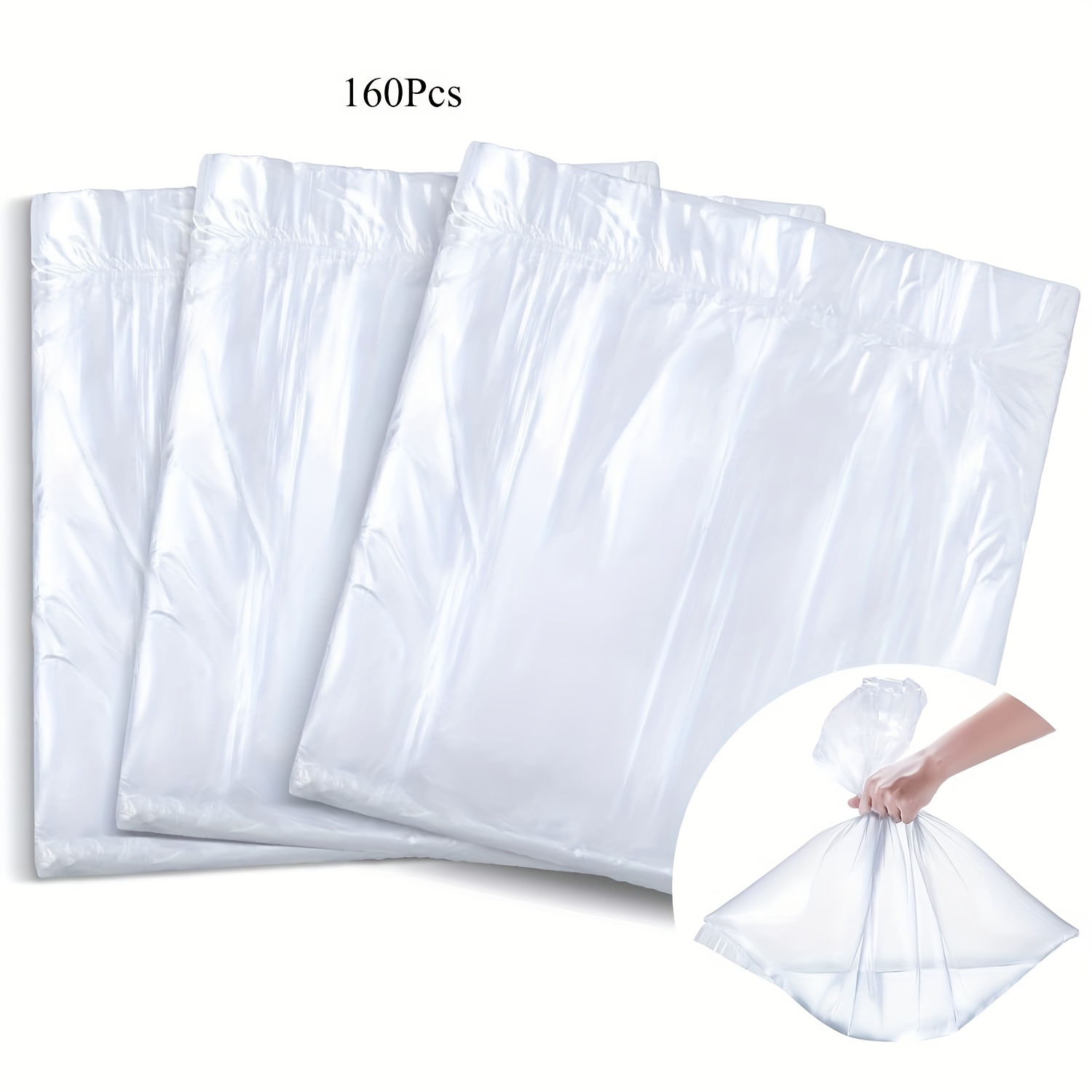 

160 Pcs Disposable Liners: Portable Bath Basin Bags For Pedicure, Spa, Hotel, And Home Use - 25.6 X 21.6 Inches