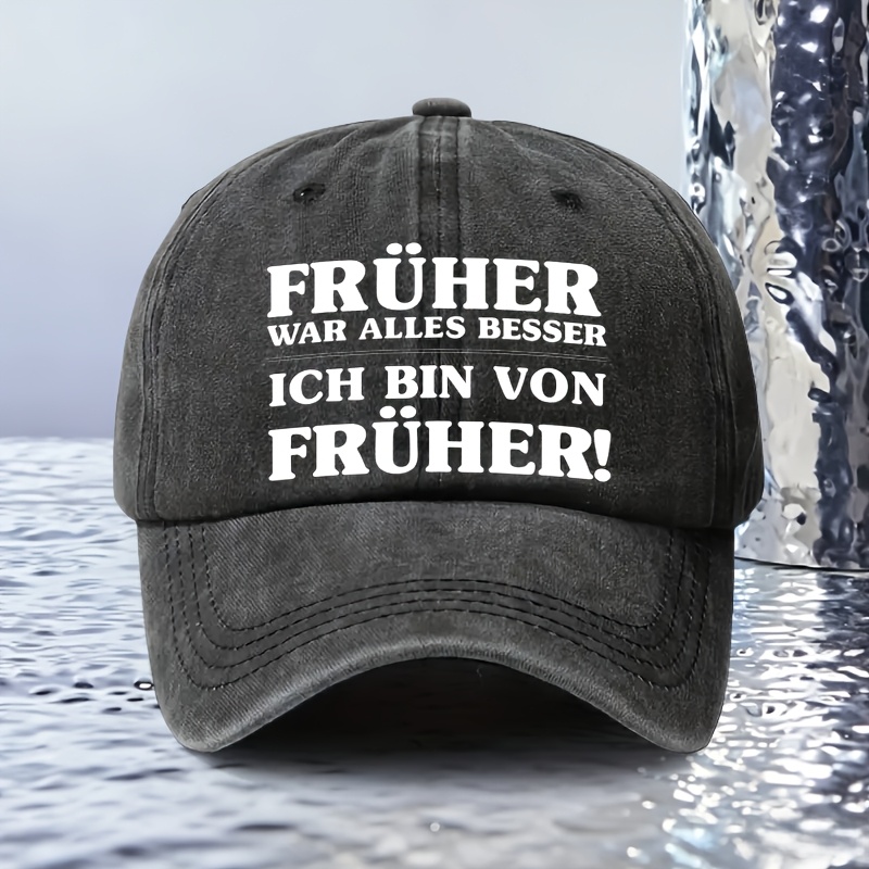 E-shop Verstellbare Baseballkappe „FRÜHER WAR ALLES BESSER, ICH BIN AUS ALTEN “, aus leichtem mit aufgedrucktem Design. Eine für Hochzeiten, Partys,