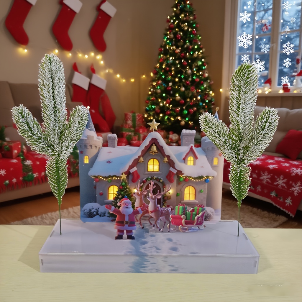 3D Verzamelbare Gebouwen & Accessoires, Kerst Kasteel Montagemodel, Feestelijke Magische Kasteel Decoratie voor Woonkamer of Slaapkamer, Prachtig Feestdagen Geschenk, Kerstdecoratie Nieuwe Items, Miniatuur Item, Kerstdecoratie, Kersthuisdecoratie