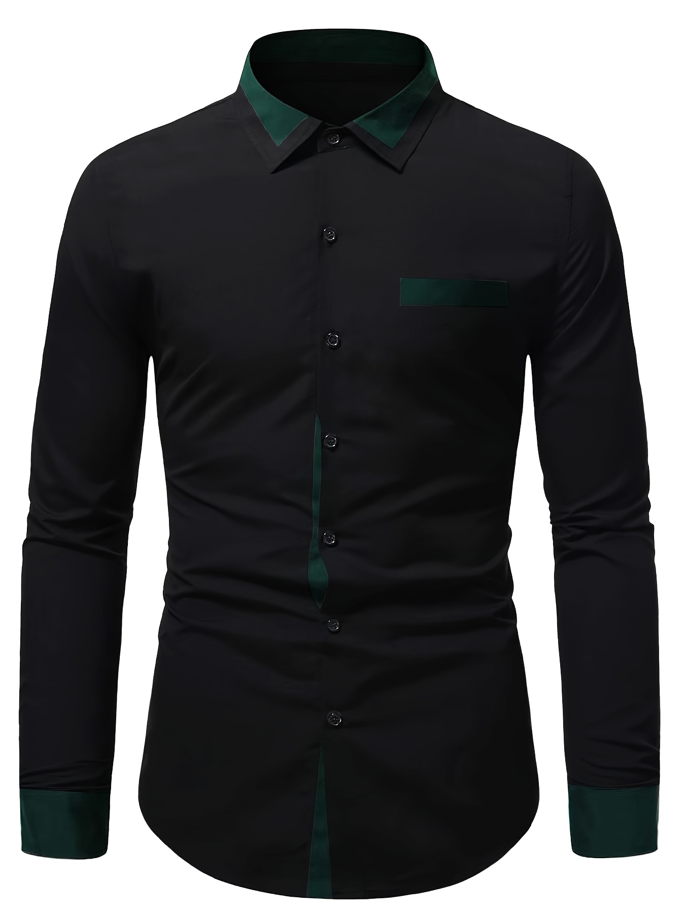 slim fit dress slacks Cinch Men's Long Sleeve Solid Button Down Shirt - Teal main image 1