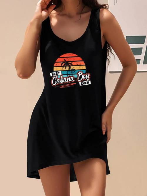 colorful best cabana ever sleeveless dress spring summer casual vest dress fashion womens dresses