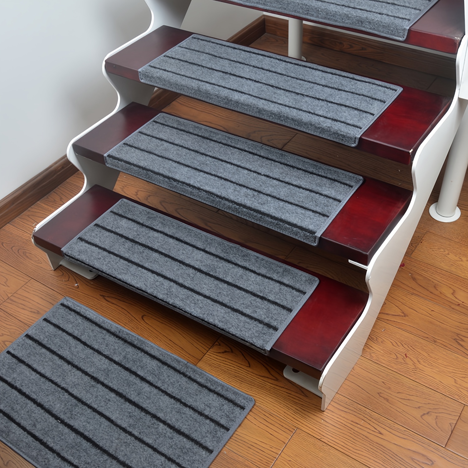 non slip stair treads indoor 9 4 x 25 5 13in pack square nonslip carpet stair treads non skid safety rug slip resistant indoor runner with reusable   for elderly and dogs