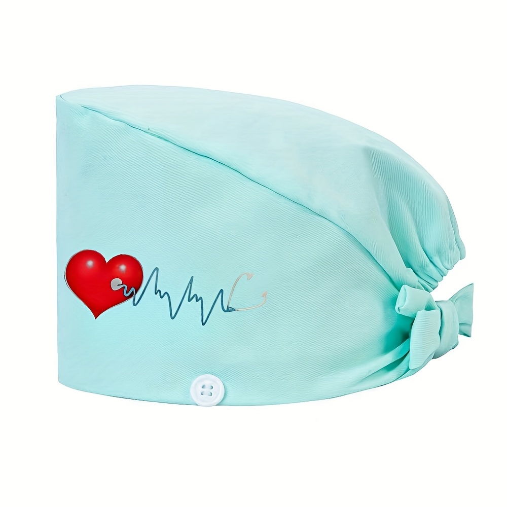 Women's Printed Work Cap with Stethoscope Design