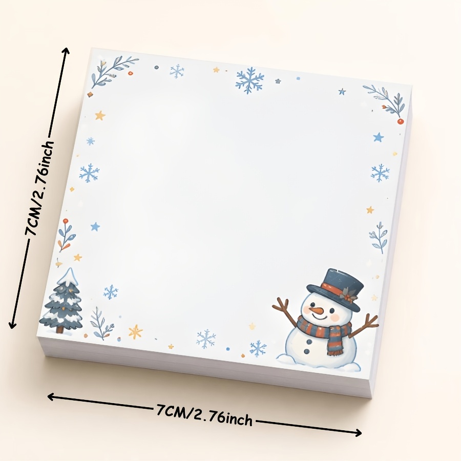TEMU Bloc-notes d'hiver " de neige ", design minimal avec de neige dessinés à et bordure saisonnière, bloc-notes de rédaction créative pour notes,