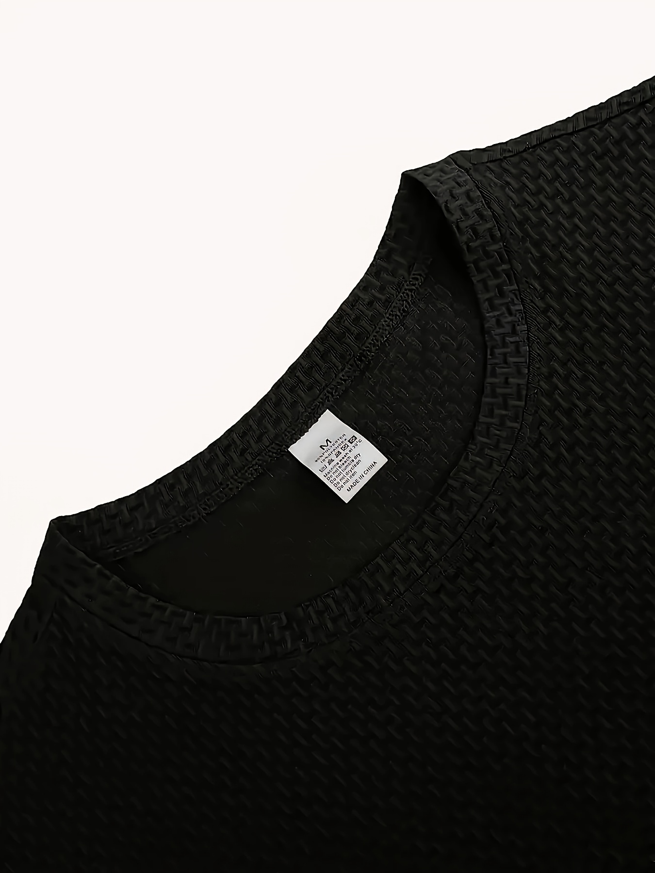 mens quick dry moisture wicking breathable jacquard t shirt loose   fabric for gym   sports casual summer   workout shirt classic round neck medium   details 8